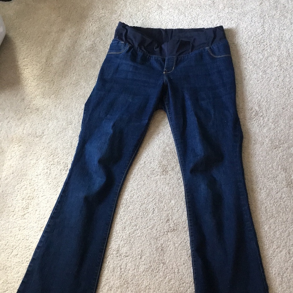 Slim boot-cut low panel maternity jeans